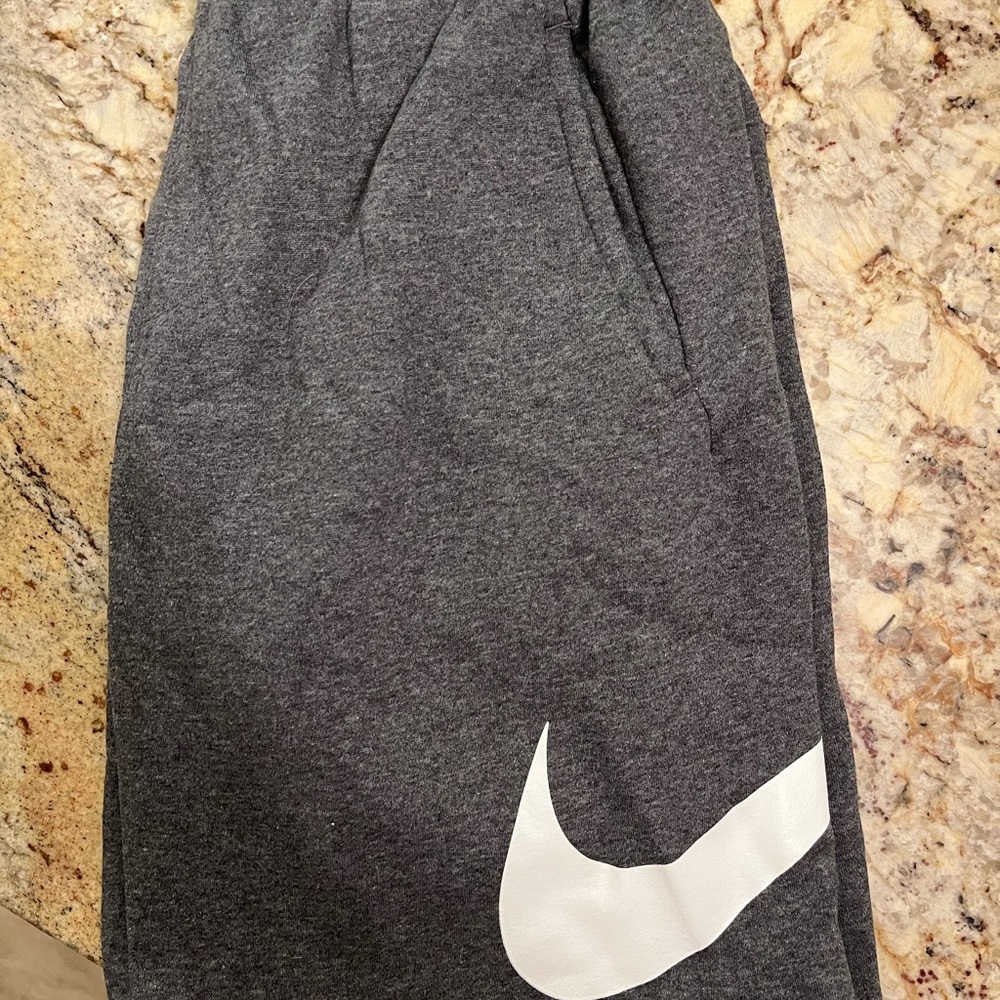 Nike Mens Charcoal shorts with White Logo